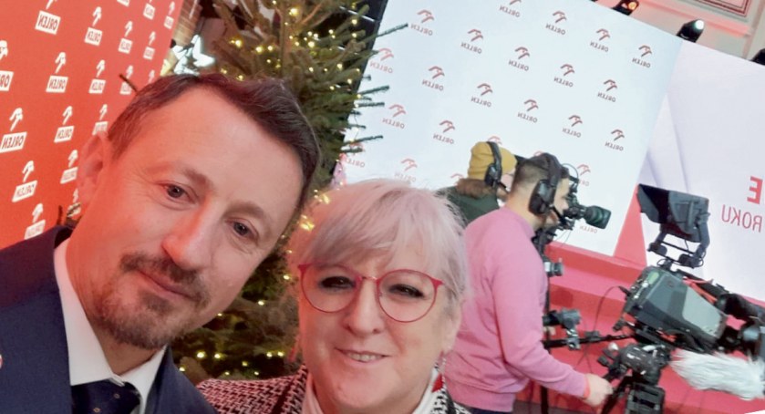 Adam Małysz z redaktor Jolą Marciniak