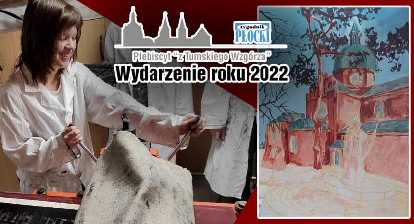 Po lewej - pierwsze odbitki linorytów uczennic: Łucji Krzysztoforskiej i Natalii Kujawy. Po prawej - pomnik Jana Pawła II na tle płockiej katedry to praca Pauliny Sobieckiej