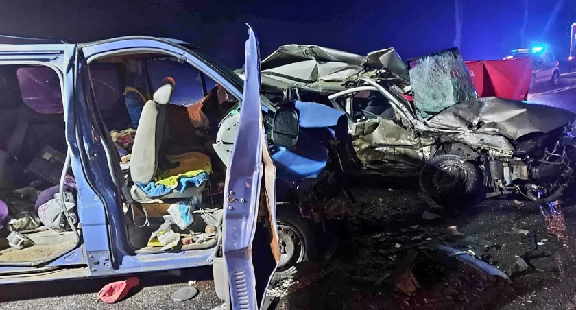 Wypadek na drodze DK 10 między miejscowością Grąbiec-Kisielewo