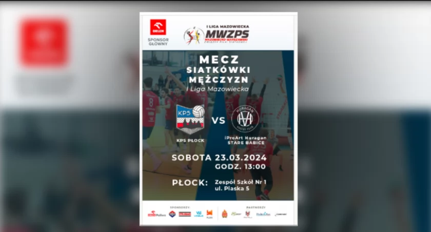KPS Płock a iProart Huragan Stare Babice - mecz odbędzie się 23 marca o godz. 13.00