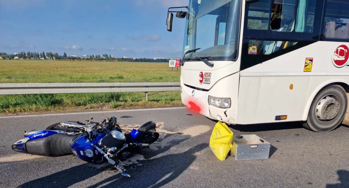 Zdjęcie z miejsca wypadku na obwodnicy w Płocku
