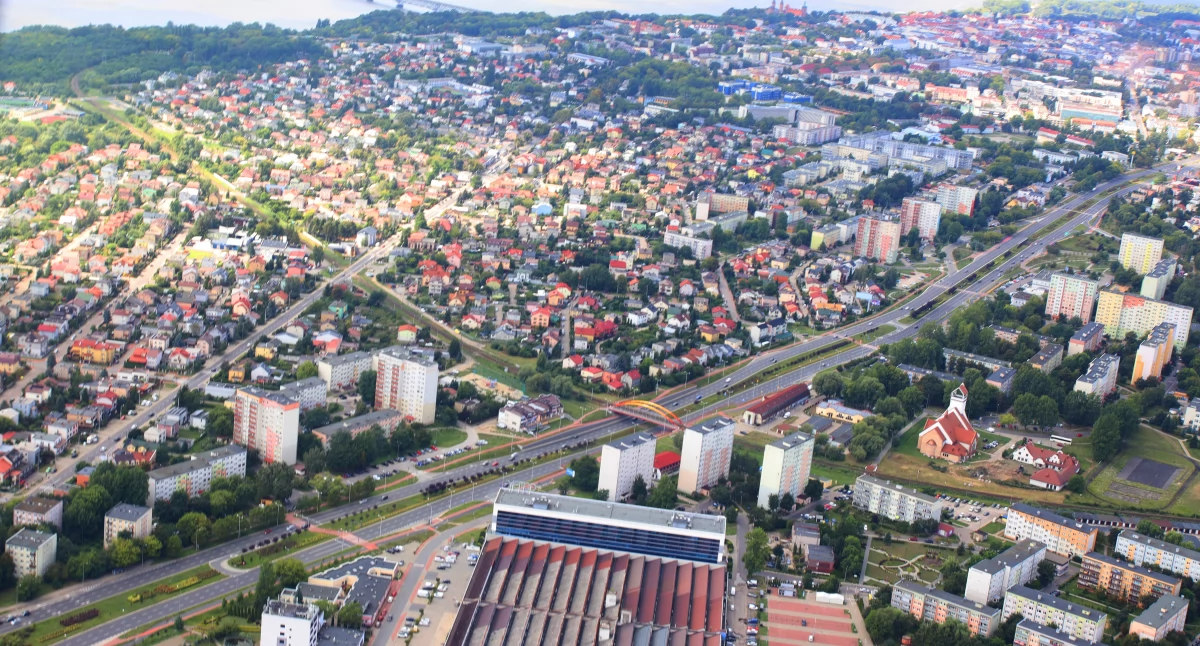 Widok z lotu ptaka na Osiedle Międzytorze 