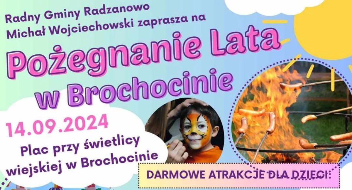Warto wiedzieć, Będzie wspólne ognisko atrakcje dzieci koncerty Mieszkańcy Brochocina pożegnają lato! - zdjęcie, fotografia