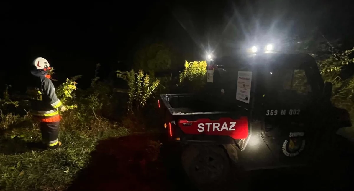  Ratownicy w nocy przeczesywali okolice Białobrzegów w poszukiwaniu zaginionego mężczyzny