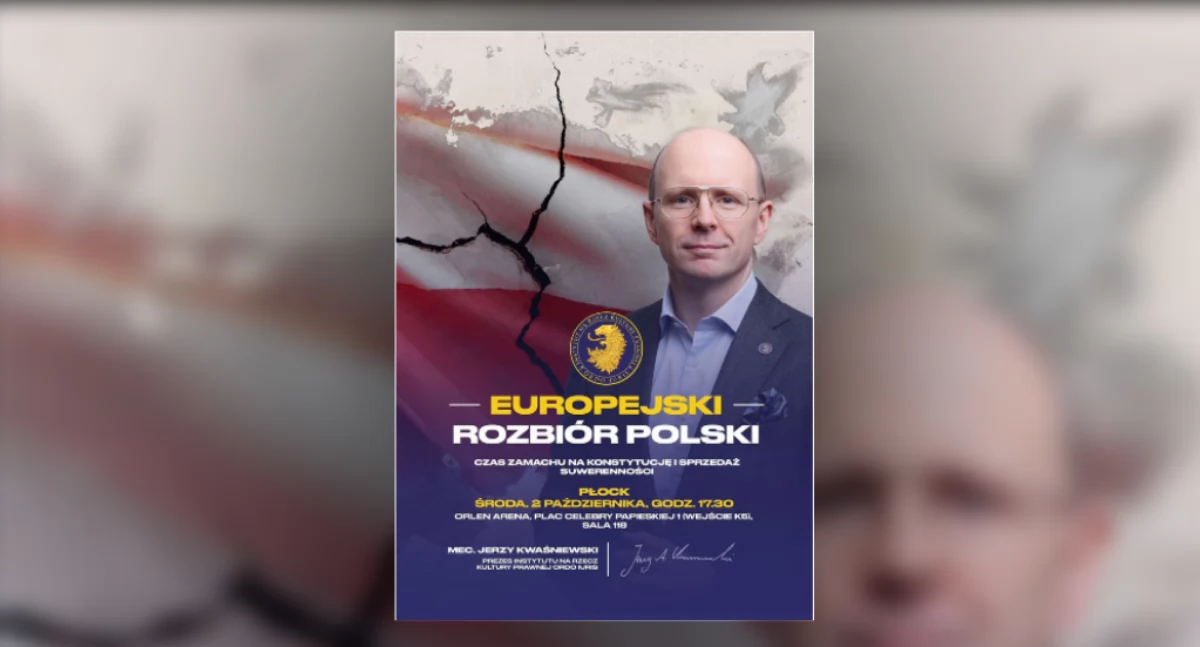 Plakat promujący spotkanie w Płocku 
