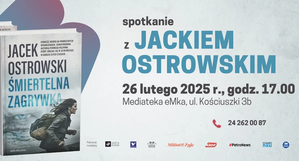 Książka, Książnica Płocka zaprasza lutym spotkania autorskie kryminał Ostrowskiego „Głusza” - zdjęcie, fotografia