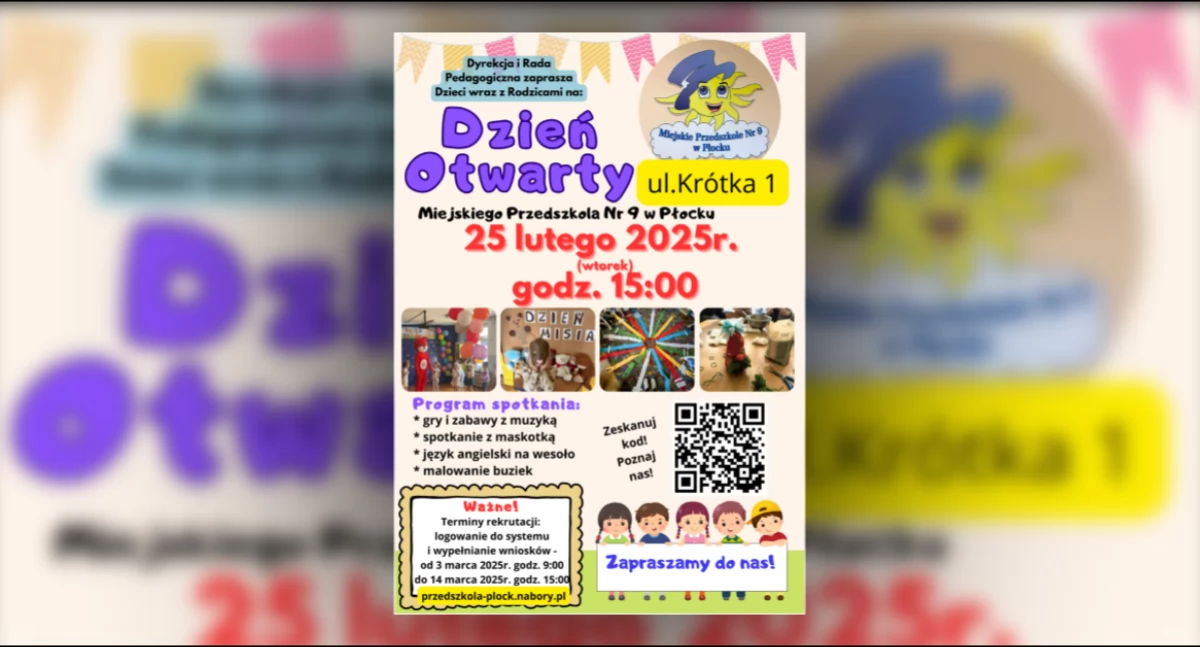 Edukacja, Miejskie Przedszkole Płocku zaprasza Dzień Otwarty - zdjęcie, fotografia