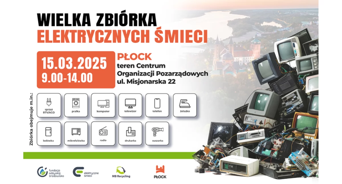 Dzieje się w Płocku, Wielka zbiórka odpadów elektrycznych Płocku najbliższą sobotę - zdjęcie, fotografia