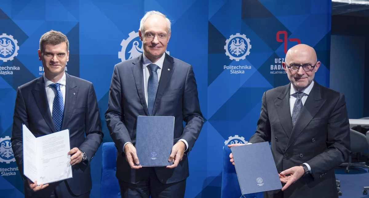 Mikołaj Wierzbicki - Prezes Zarządu ORLEN Południe, prof. dr hab.inż. Marek Pawelczyk - Rektor Politechniki Śląskiej, Ireneusz Fąfara - Prezes Zarządu ORLEN