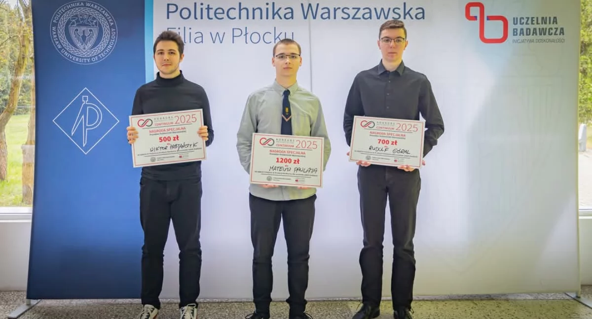 Laureaci konkursu Continuum 2025: Wiktor Pabjańczyk, Mateusz Pawlata, Rudolf Góral