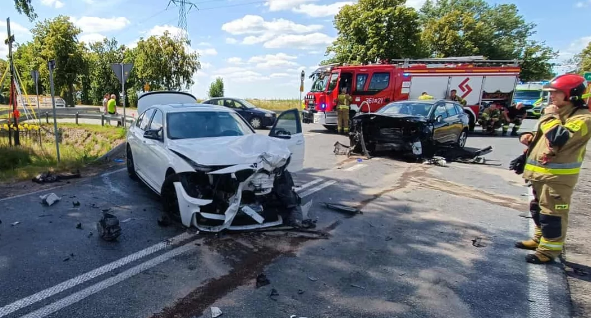 Wypadek na ul. Bielskiej na DK-60, na wyjeździe z Płocka