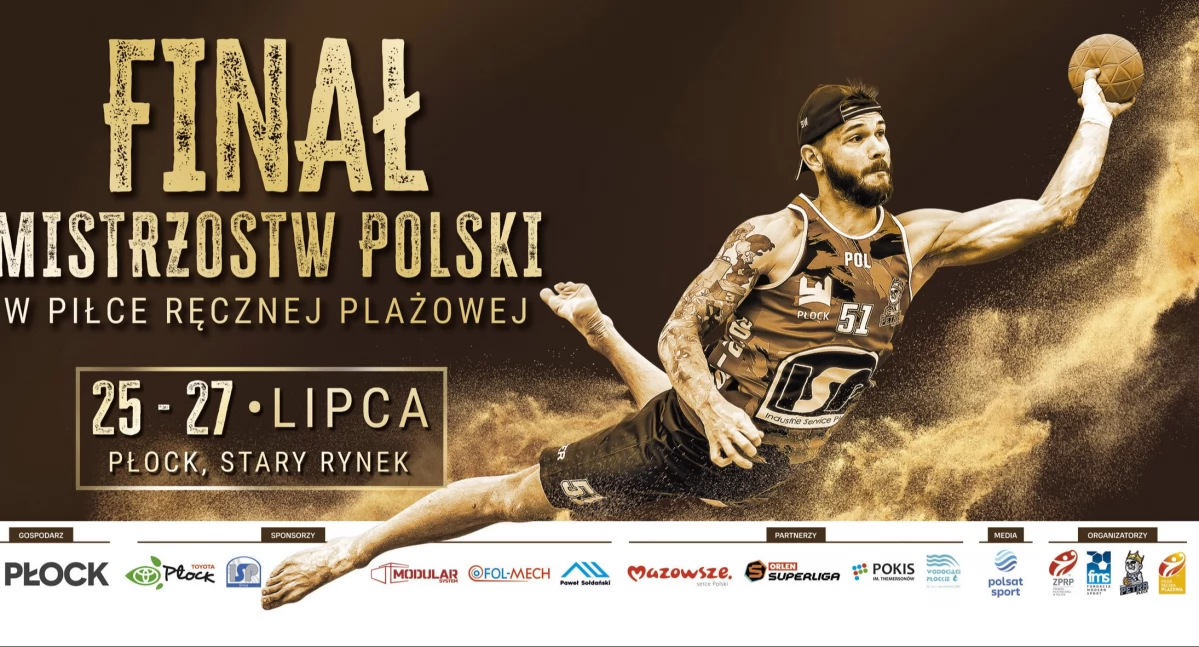 Piłka ręczna, Wielka piaskownica Starym Rynku piłkarze ręczni plażowi - zdjęcie, fotografia
