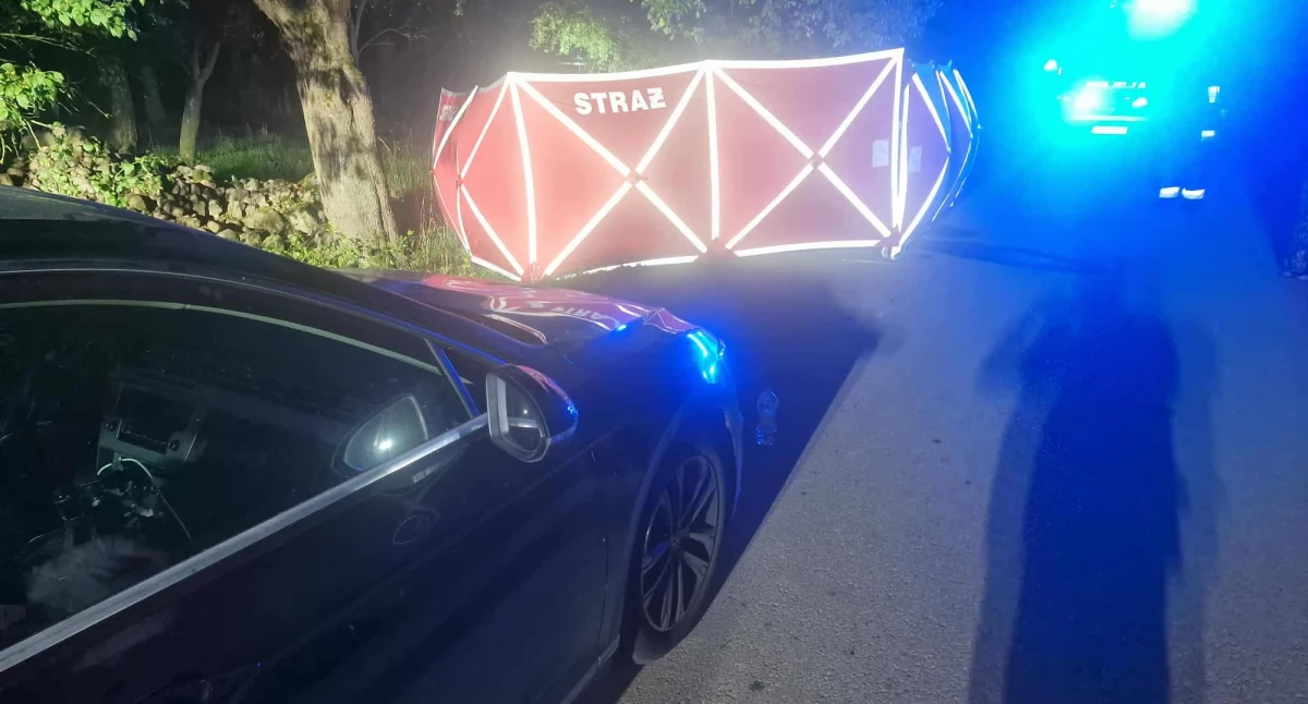 Wypadki, Tragiczny wypadek powiecie płockim (Nakwasin) żyje letni rowerzysta - zdjęcie, fotografia