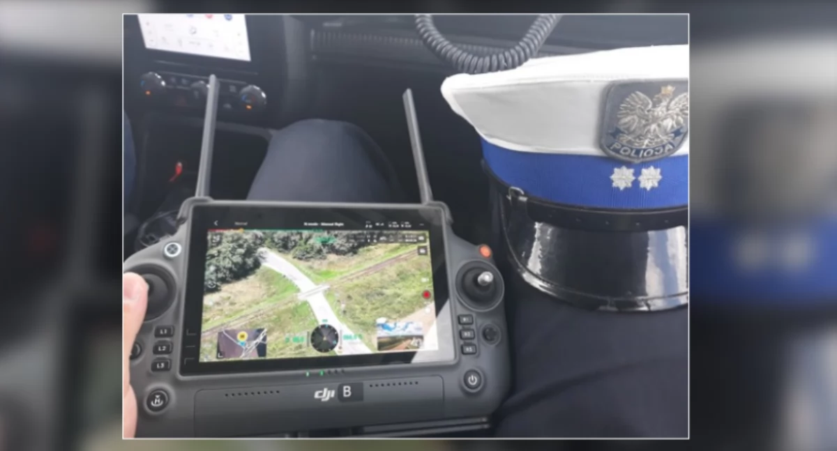 Policjanci z sierpeckiej drogówki prowadzili kontrole, korzystając z drona
