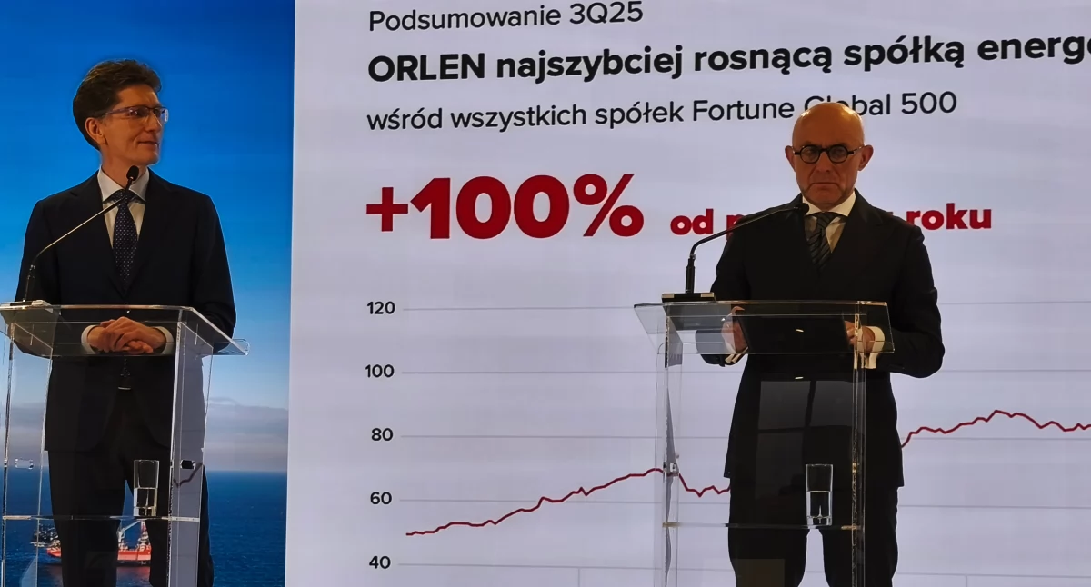od prawej Ireneusz Fąfara, Prezes Zarządu ORLEN oraz Sławomir Jędrzejczyk, Wiceprezes Zarządu ORLEN ds. Finansowych