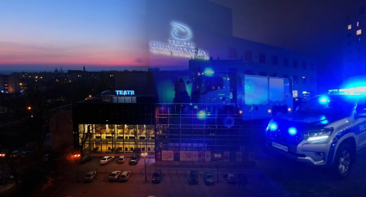 Wiadomości Policja , Ładunek wybuchowy materiały bojowe piwnicy teatru Płocku Policja nadal przeszukuje obiekt - zdjęcie, fotografia