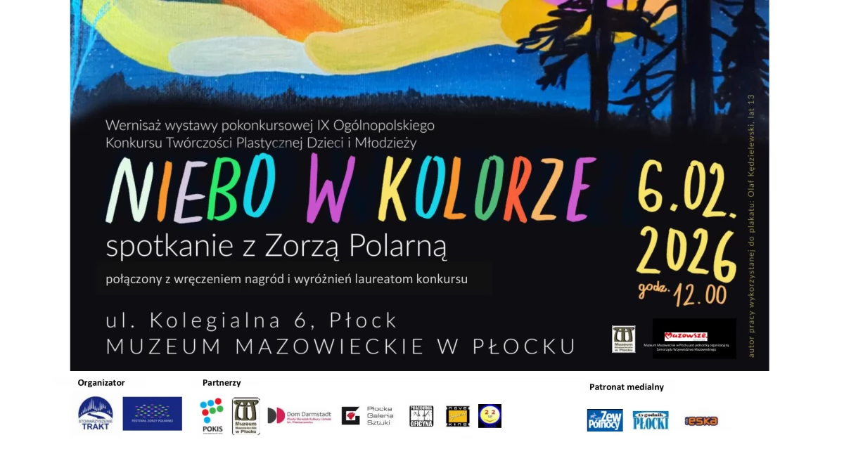 Dzieje się w Płocku, Spotkaj zorzą polarną Muzeum Mazowieckim Płocku Wystawa pokonkursowa „Niebo Kolorze” najbliższy piątek - zdjęcie, fotografia
