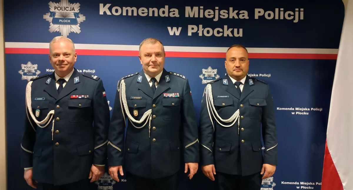 Od lewej: podinsp. Robert Nolbert, insp. Krzysztof Szymański, kom. Adam Modzelewicz   