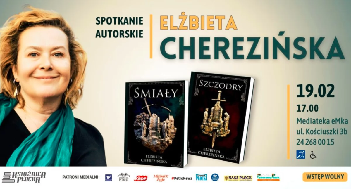 Książka, Spotkanie pisarką Elżbietą Cherezińską Mediatece Książnicy Płockiej - zdjęcie, fotografia