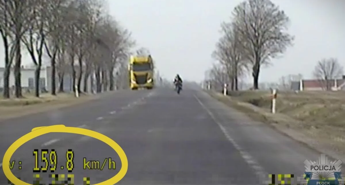 Namierzony na gorącym uczynku motocyklista na DK10 w Drobinie