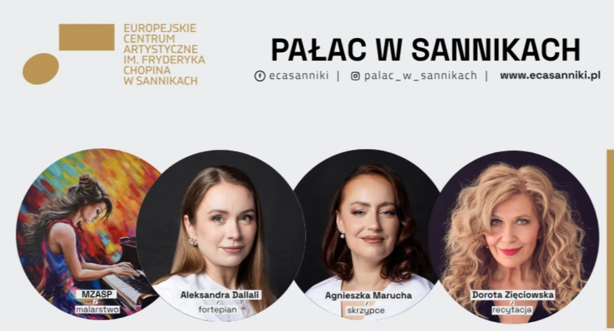 Koncert i zespół, Pałac Sannikach zaprasza kwietniu kolejny koncert cyklu Chopin Muzyka Poezja - zdjęcie, fotografia