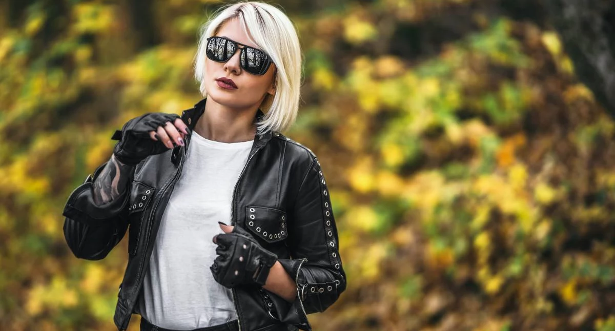 Inne, Ramoneska damska wiosnę stworzyć lekką stylizację - zdjęcie, fotografia