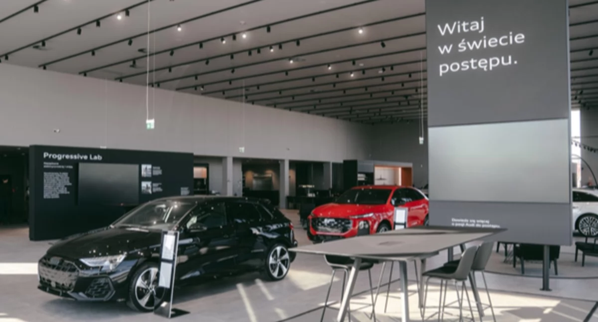 Auto-moto, Nowoczesny salon Płocku otwarty motoryzacja premium wyciągnięcie ręki - zdjęcie, fotografia