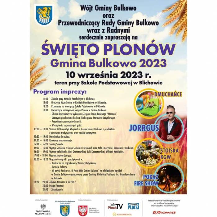 plakat Święta Plonów w Gminie Bulkowo