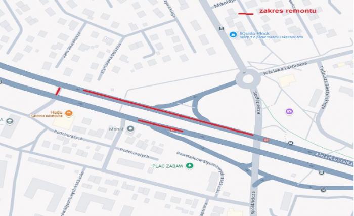 remont al. Piłsudskiego w Płocku