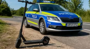 Płocczanka przewoziła pasażera na hulajnodze elektrycznej. Policja: „Takie zachowanie jest zabronione” 